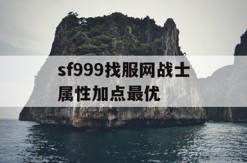 sf999找服网战士属性加点最优 sf999找服网战士属性加点最优