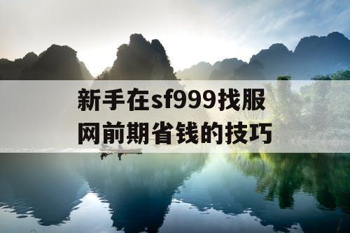 新手在sf999找服网前期省钱的技巧 新手在sf999找服网前期省钱的技巧