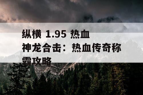 纵横 1.95 热血神龙合击：热血传奇称霸攻略