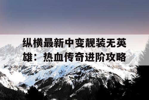 纵横最新中变靓装无英雄：热血传奇进阶攻略