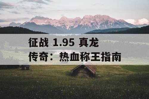 征战 1.95 真龙传奇:热血称王指南 征战 1.95 真龙传奇:热血称王指南