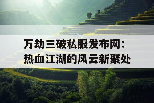 万劫三破私服发布网:热血江湖的风云新聚处 万劫三破私服发布网:热血江湖的风云新聚处