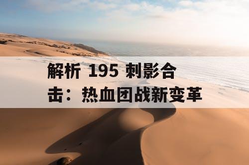 解析 195 刺影合击：热血团战新变革