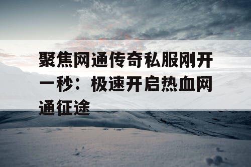 聚焦网通传奇私服刚开一秒：极速开启热血网通征途