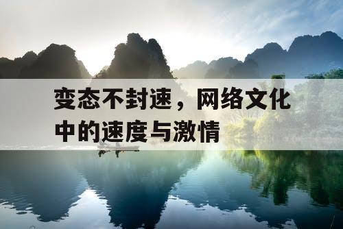 变态不封速，网络文化中的速度与激情