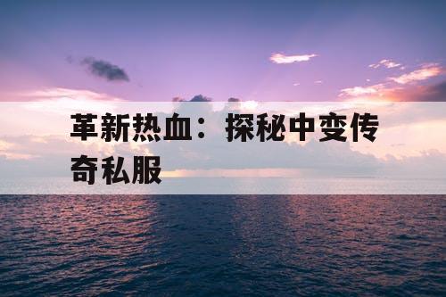 革新热血：探秘中变传奇私服
