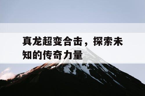 真龙超变合击,探索未知的传奇力量 真龙超变合击,探索未知的传奇力量