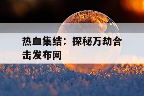 热血集结：探秘万劫合击发布网