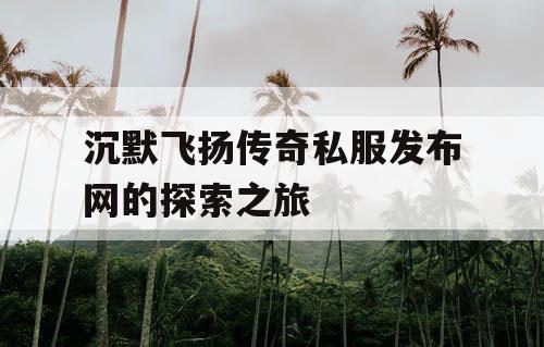 沉默飞扬传奇私服发布网的探索之旅
