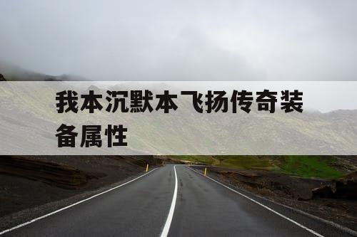 我本沉默本飞扬传奇装备属性