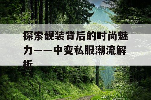 探索靓装背后的时尚魅力——中变私服潮流解析 探索靓装背后的时尚魅力——中变私服潮流解析