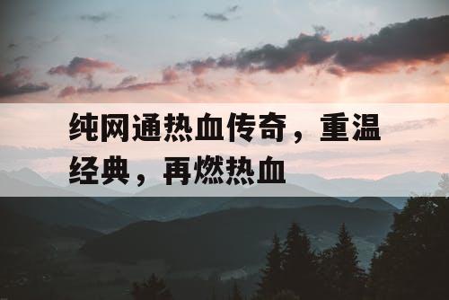 纯网通热血传奇,重温经典,再燃热血 纯网通热血传奇,重温经典,再燃热血
