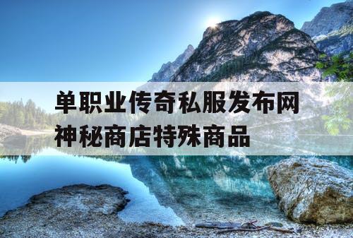 单职业传奇私服发布网神秘商店特殊商品